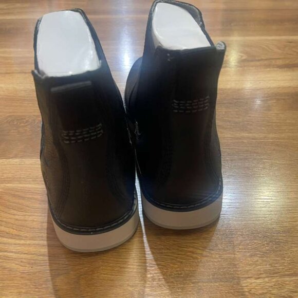 TIMBERLAND MENS REDWOOD EDGE MID LACE CHELSEA BOOT BLACK FULL GRAIN A6CVE-W02 - Picture 4 of 8